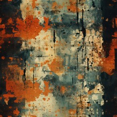 Obraz premium Vintage Film Posters with Rust Texture Pattern - Seamless & Tilable.
