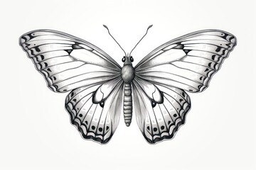 Fototapeta na wymiar Butterfly Engraving-Style Illustration on White - Vintage Vibe.