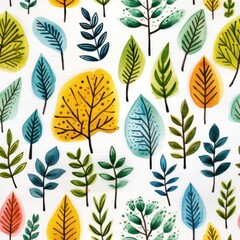 Obraz premium Seamless Watercolor Pattern: Ideal for Nature Journal's Texture