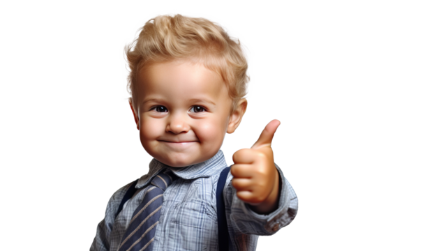 toddler giving a thumbs up isolated on transparent background - Powered by Adobe