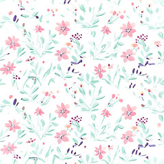 Whimsical Watercolor Floral Pattern,seamless floral pattern,seamless pattern with flowers