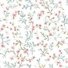 Whimsical Watercolor Floral Pattern,seamless floral pattern,seamless pattern with flowers