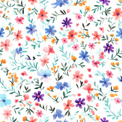 Whimsical Watercolor Floral Pattern,seamless floral pattern,seamless pattern with flowers