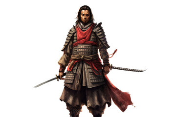 A samurai isolated on transparent background - Fictional Person.