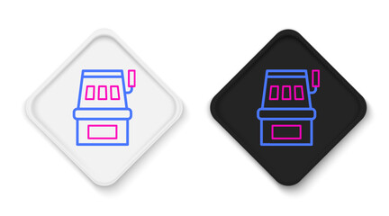 Line Slot machine icon isolated on white background. Colorful outline concept. Vector