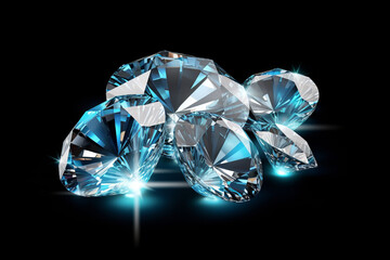 Fototapeta premium diamonds isolated on transparent background