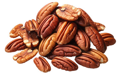 Clean Pecan Nuts Image on a Clear Surface or PNG Transparent Background. - obrazy, fototapety, plakaty