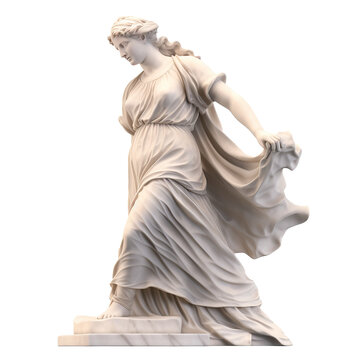 marble statue isolated on transparent background