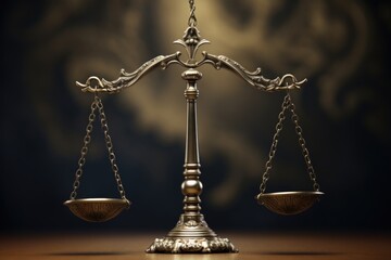 Illustration of scales, symbol of justice and trust - obrazy, fototapety, plakaty