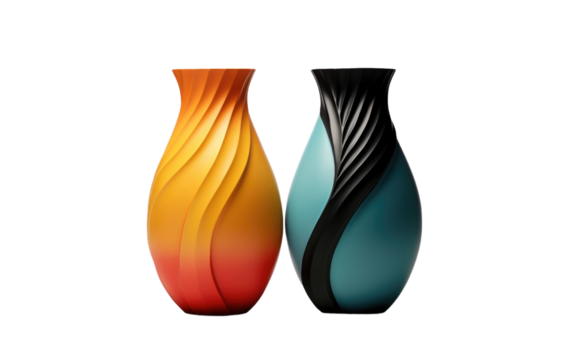 Minimalist Beauty White Vase Artwork on a Clear Surface or PNG Transparent Background.