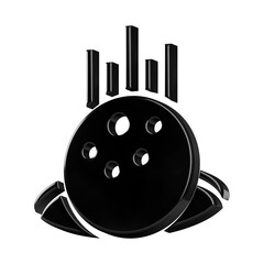 This is a beautifully designed 3D icon with a beautiful metallic texture. 