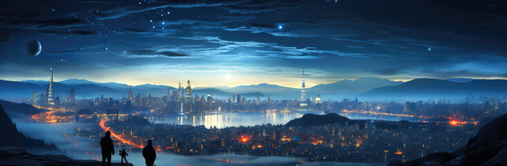 Fototapeta premium Echoes of Civilization: The Stark and Haunting Beauty of a Post-Apocalyptic Urban Landscape - Generative AI