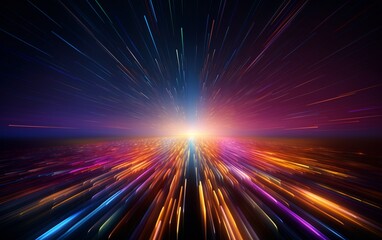Fototapeta na wymiar futuristic sci-fi vibrant light speed explosion
