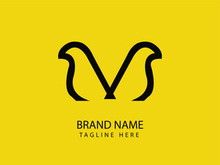 Fototapeta premium V letter bird logo