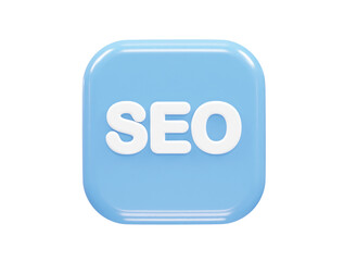 Seo icon 3d illustration rendering transparent element