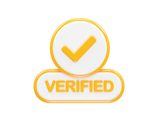 Verified icon render illustration 3d element rendering