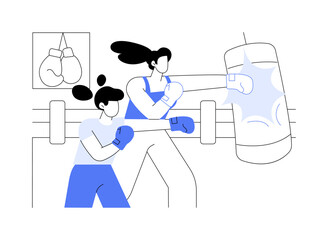 Boxing instructor isolated cartoon vector illustrations.