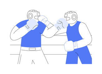 Sparring on the ring isolated cartoon vector illustrations.
