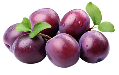 Juicy Purple Fruit Design on a Clear Surface or PNG Transparent Background.