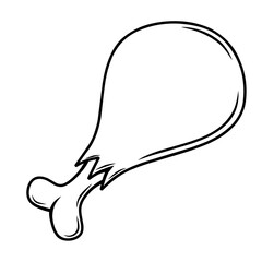 Line of chicken meat isolated on white