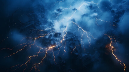 Thunderstorm lightning PPT background poster wallpaper web page - obrazy, fototapety, plakaty