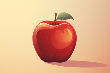 An apple in retro style created in 2d software