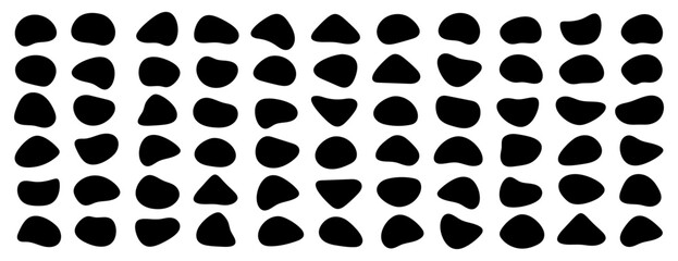Amoeba, irregular blob shape vector illustration set