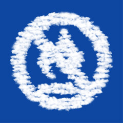 Clouds in the shape of a no gas symbol on a blue sky background. A symbol consisting of clouds in the center. Vector illustration on blue background
