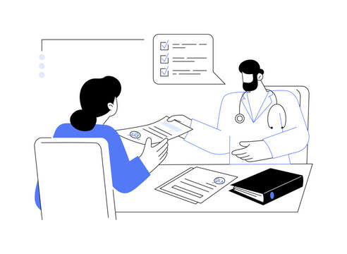 Pass a medical examination abstract concept vector illustration.