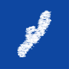 Clouds in the shape of a sex toy symbol on a blue sky background. A symbol consisting of clouds in the center. Vector illustration on blue background