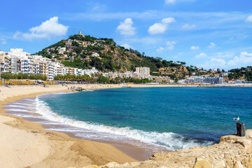 Panoramic view of Blanes is a Spanish municipality in the region of La Selva, Gerona, in the...