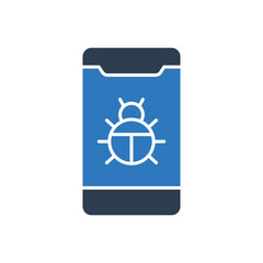 Obraz premium Mobile infected Virus Icon - Malware Icon