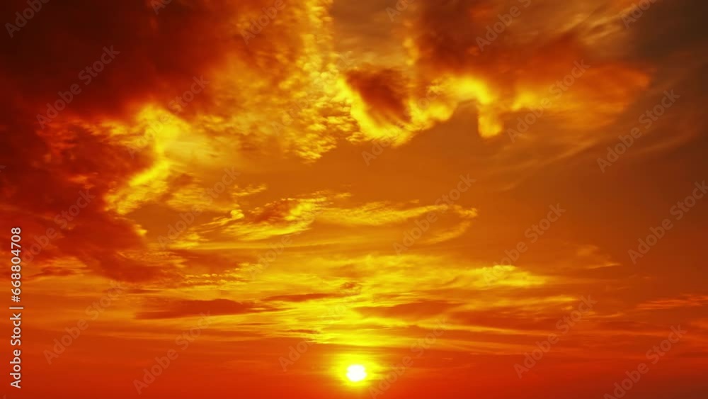 Wall mural beautiful tropical sky at sunset, timelapse, 4k