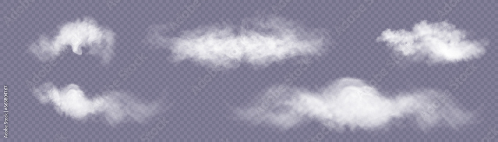 Poster smoke background. realistic decorative fog effect and transparent magic fog. white vapor, border of 