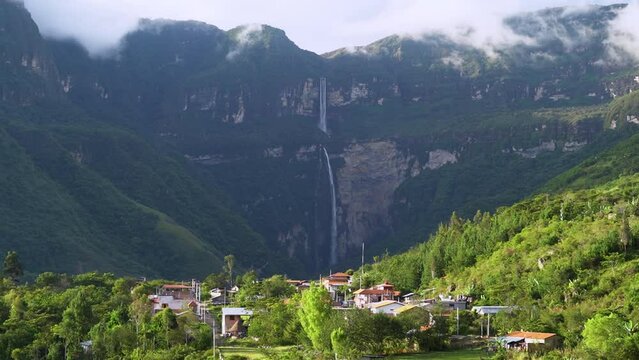 Gocta Cataracts, Catarata del Gocta, are perennial waterfalls with two drops located in Perus province of Bongara in Amazonas, third highest water fall in the world