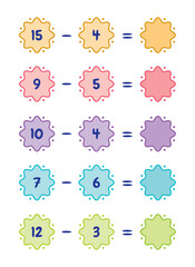 mathematics and subtraction exercises