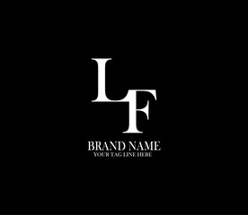 LF letter logo. Alphabet letters Initials Monogram logo. background with black