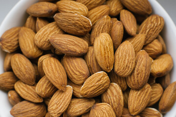 Close-up almonds on a plate