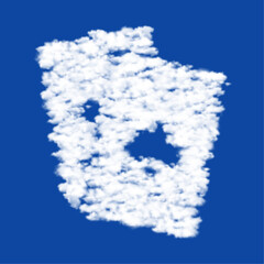 Naklejka premium Clouds in the shape of a two aces symbol on a blue sky background. A symbol consisting of clouds in the center. Vector illustration on blue background