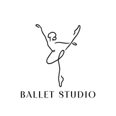 a minimal line posture woman ballet dance studio logo 
