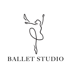 a minimal line posture woman ballet dance studio logo 