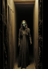 Shadows of Fear: Creepy Poster Design Unveiling a Chilling Horror Movie Scene, A Generative AI's Dive into the Abyss of Terrifying Aesthetics