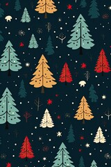 Fototapeta premium Universal winter landscape with Christmas trees