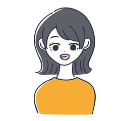 笑顔の女性の上半身