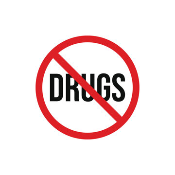 No drugs icon sign symbol isolated on white background