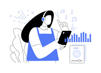 Music apps abstract concept vector illustration.