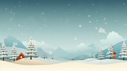 Fototapeta na wymiar winter landscape with christmas trees - generative ai