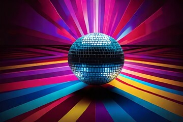 disco ball with disco lights,party,light,spare,dence,circle,entertainment,Ai generated 