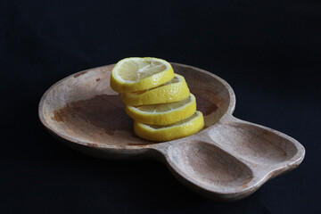 Lemon on a wooden board