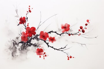 Abstract Chinese And Japanese Ink Calligraphy Painting